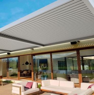 CLEARVIEW Modern Design Automatic Patio Gazebo Motorized Or Electric Louvre Roof Aluminum Waterproof Louver Pergola