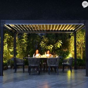 CLEARVIEW Motorized Aluminium Pergola With Adjustable Louvers With Built-in Lights Aluminum Gazebo Pergola