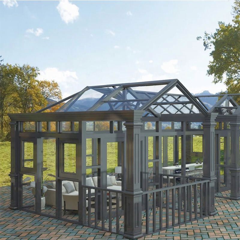 CLEARVIEW Customizable Free Standing Veranda House Aluminum Frame Triangle Roof Sunroom Outdoor Glass Room