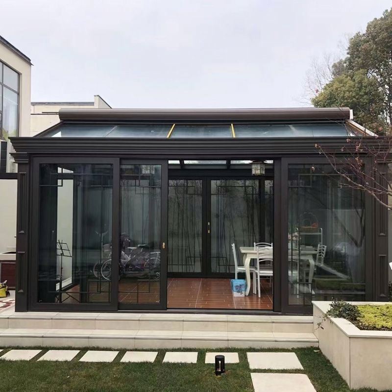 CLEARVIEW Customizable Free Standing Veranda Sunrooms Houses Aluminium Triangle Roof Sunroom Backyard Glass House