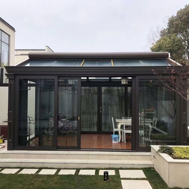 CLEARVIEW Customizable Free Standing Veranda House Aluminum Frame Triangle Roof Sunroom Outdoor Glass Room