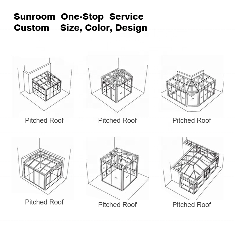 CLEARVIEW Aluminum Retractable Sun Room Veranda Patio Enclosures Customized Portable Sunroom For Villas