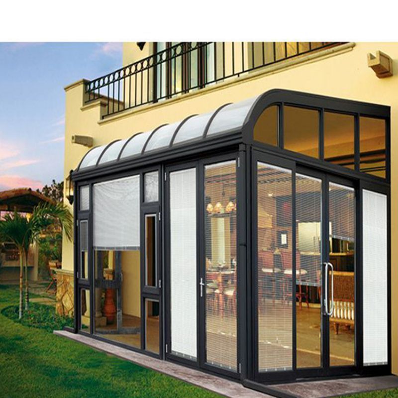 CLEARVIEW Aluminum Frame Low-e Tempered Insulated Glass Four Season Veranda Arc Roof Sunroom for Solarium