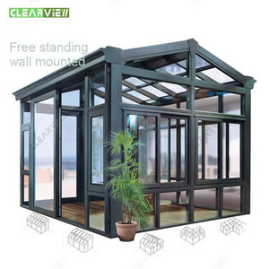 CLEARVIEW Customizable Free Standing Veranda Sunrooms Houses Aluminium Triangle Roof Sunroom Backyard Glass House