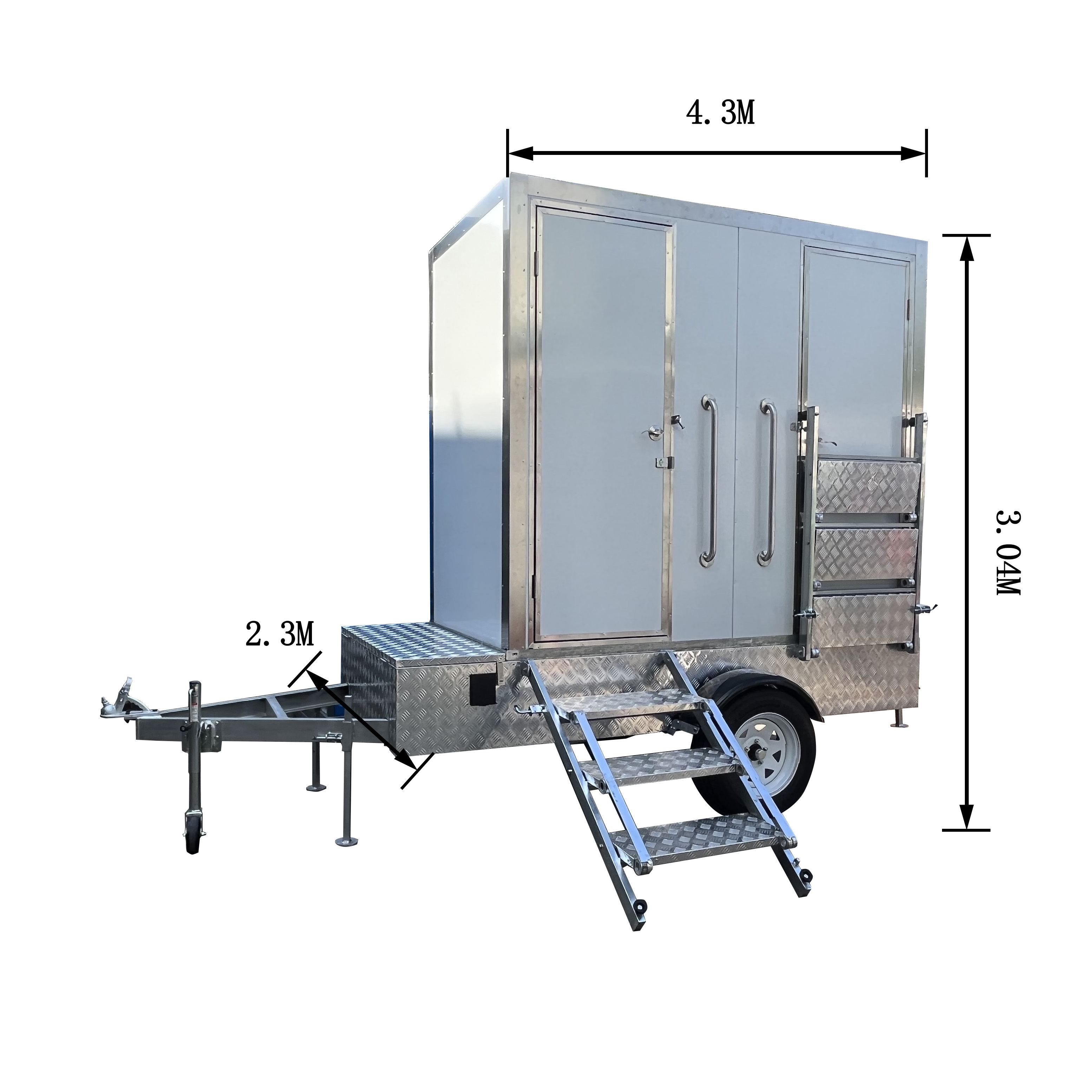 New model container sanitaire porta cabin portable public toilet cabins traliar toilet with car traliar toilet wheels