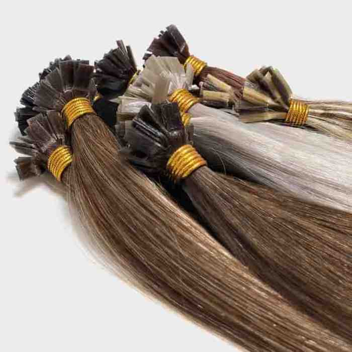 Wholesale bonded and natural color u-tip nail keratin human hair extensions remy hair nail tip