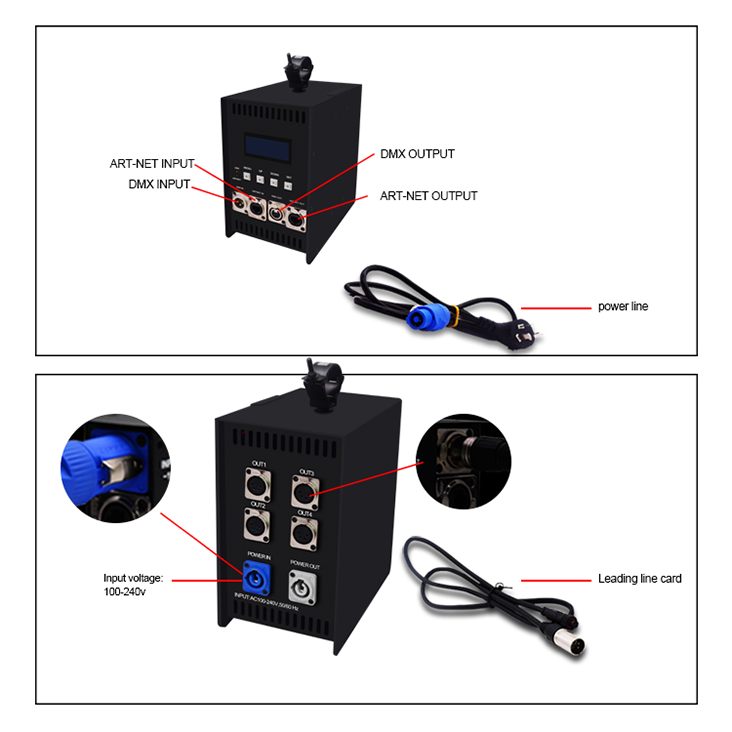 CL-404R SD Card LED Pixel Controller WS2812B WS2811 RGB LED strip programmable Artnet DMX SPI Controller