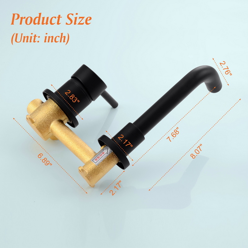 kaiping factory single handle hot cold water mixer matte black wall mount basin bathroom sink wall faucet for vessel sink