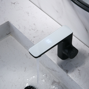 Kaiping Factory touchless motion sensor smart bathroom sink wash basin faucets with sensor screen temperature display