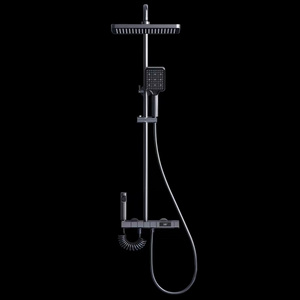 Piano Digital Grey Mixer Shower Set Brass Bathroom Faucet Hot Cold four functions shower set