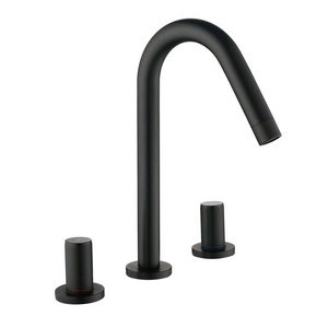 Modern Design 8" Matte Black Bathroom Sink Faucets 59% Brass with Two-Handle Three-Hole Factory Direct from Jiangmen Kaiping