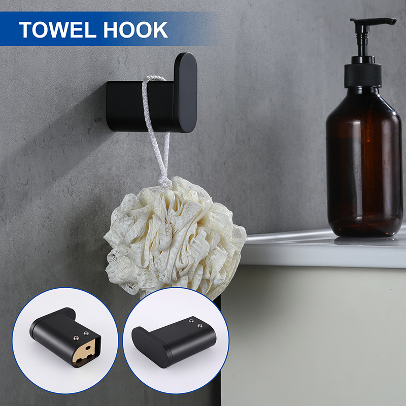 Jiangmen Factory modern design 304 SUS Stainless Steel matte black bathroom shower Accessories hardware sets for bathroom