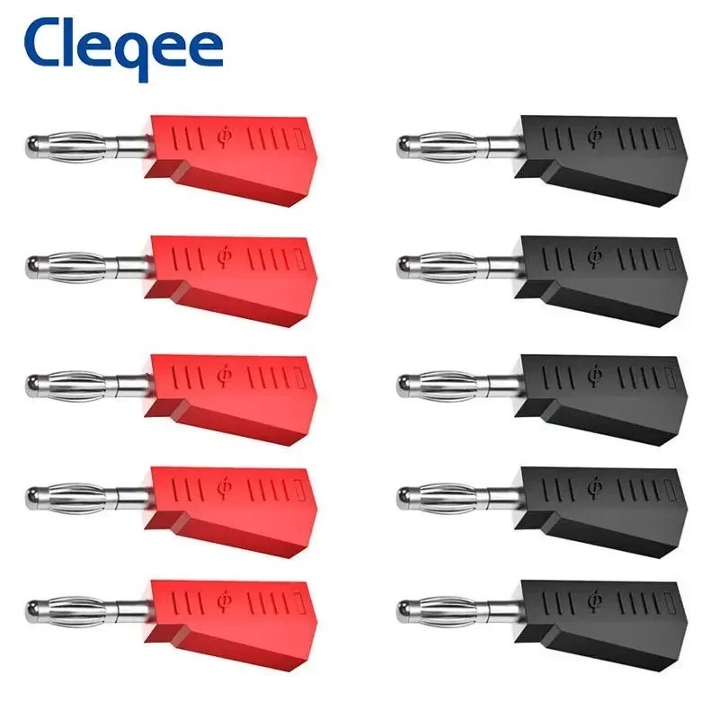 Cleqee P3002 4mm Stackable Banana Plug Nickel Plated Speaker Connector Test Probe Binding Post 5 Colors