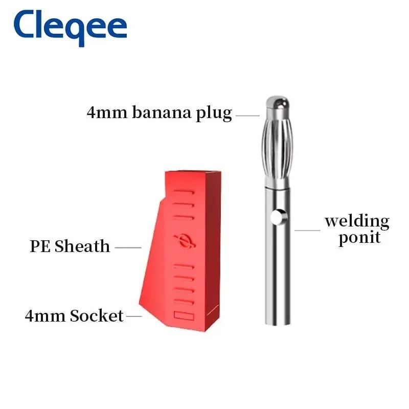 Cleqee P3002 4mm Stackable Banana Plug Nickel Plated Speaker Connector Test Probe Binding Post 5 Colors