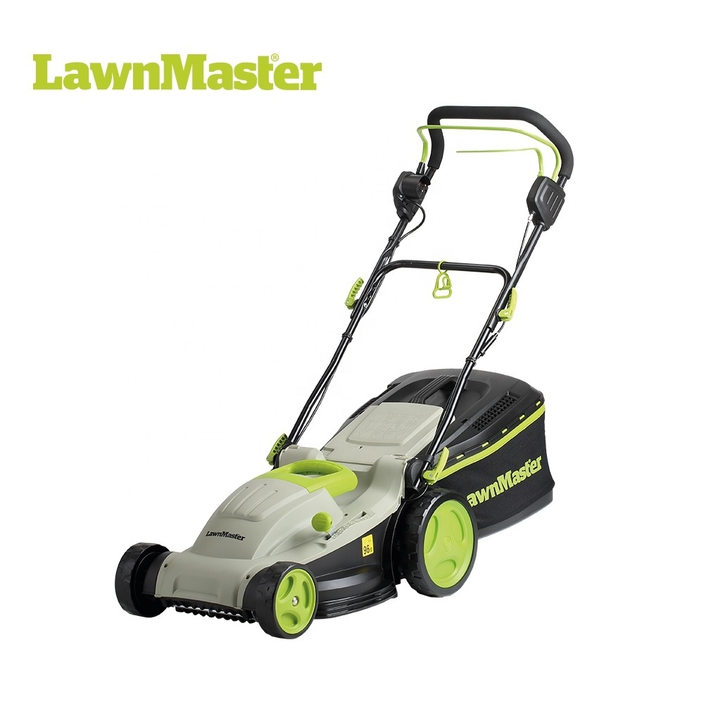 LawnMaster 6 cutting positions folding handle 42cm cutting width 53L grass bag self-propelled hand push lawn mower - MEBS1842M