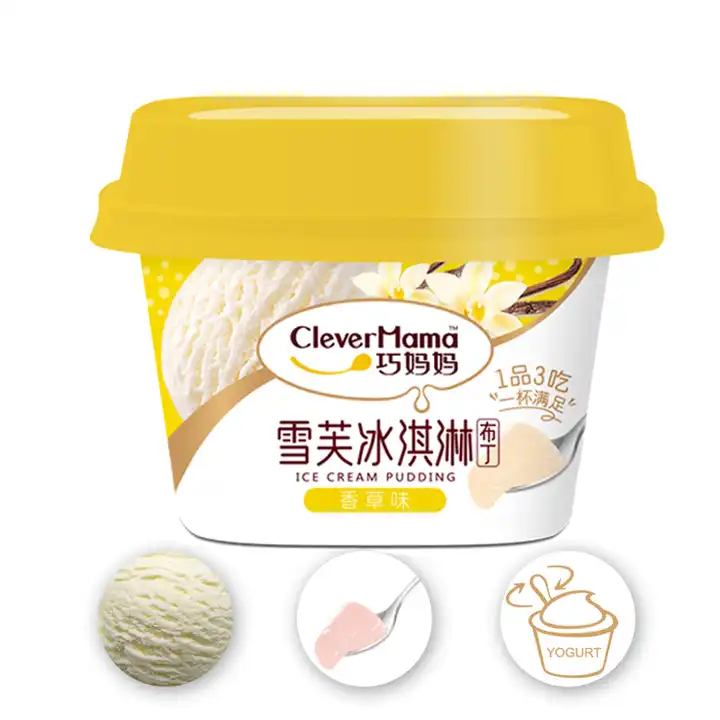 Clever Mama 98g Low Fat Ice Cream Zero Gelatin Wholesale Vanilla Halal Konjac Jelly Pudding