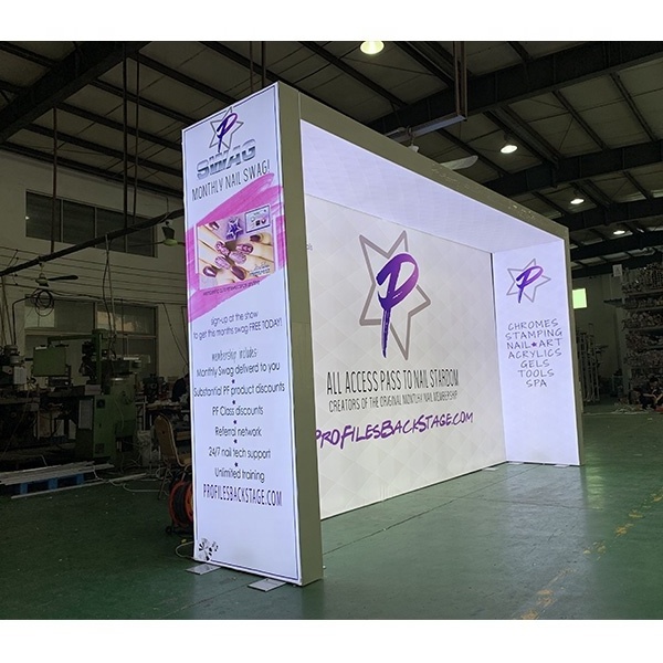 Advertising Frameless Led Fabric Light Box Standin Tension Display Back Wall Trade Exhibition Light Box