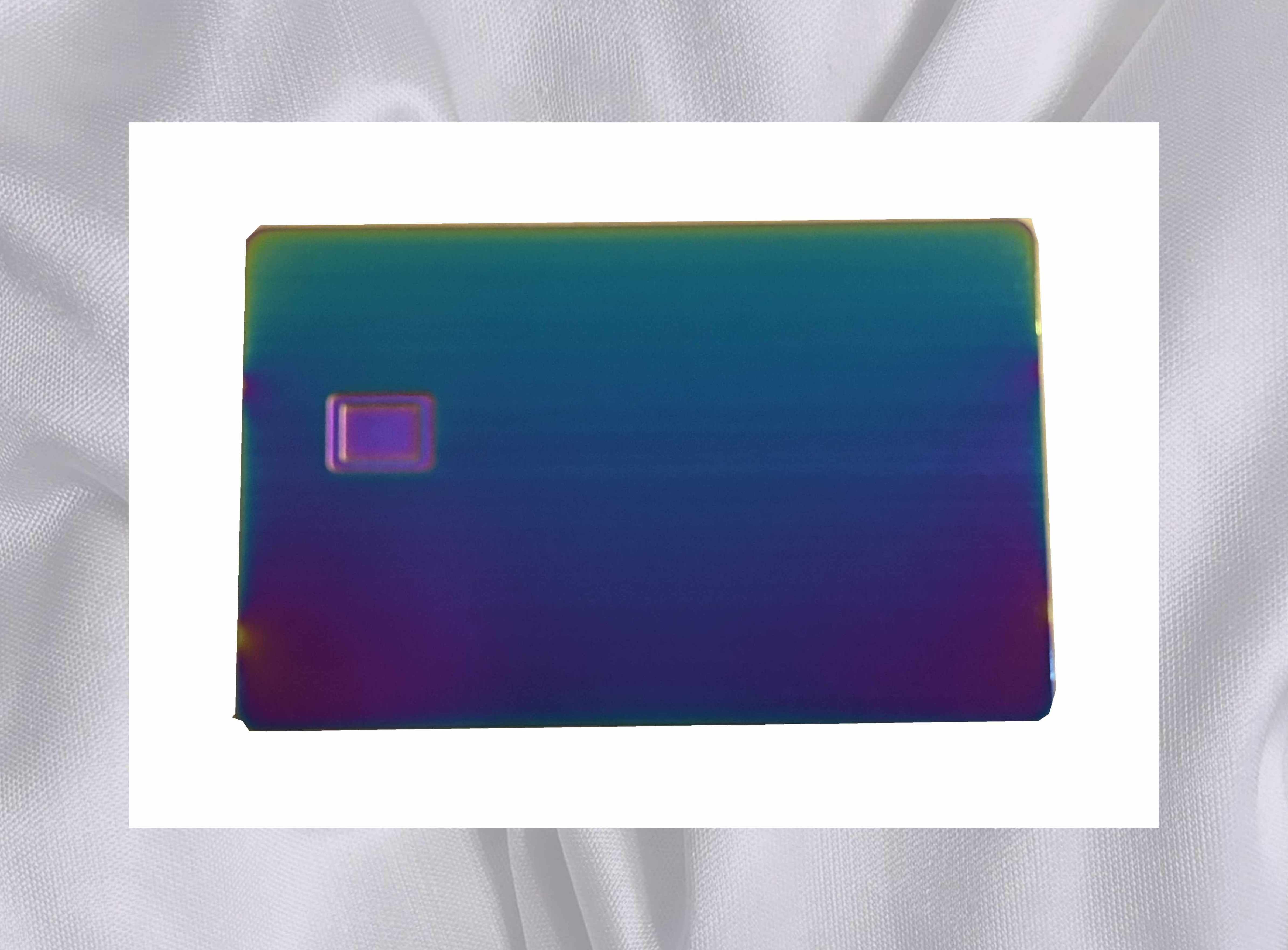 2024 new product steel contact silk printing  white blank metal credit cards with chip hole magnetic strip  metal  Chip Card