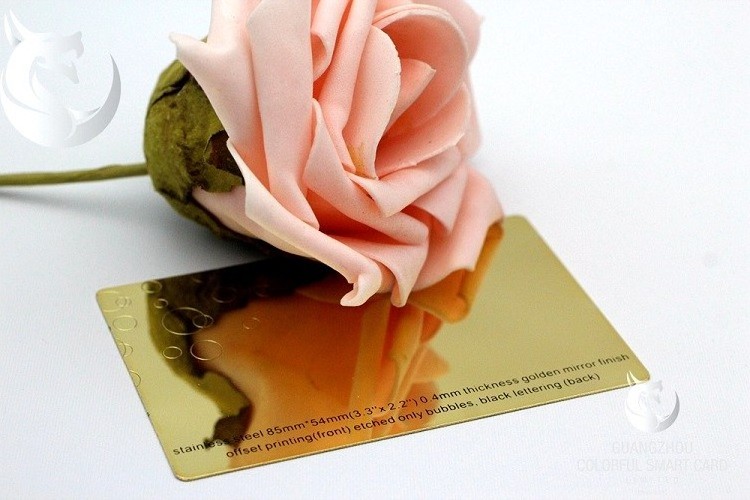 Professional Look Gold Mirror Stainless Steel Business Cards with CustoMetal Printing