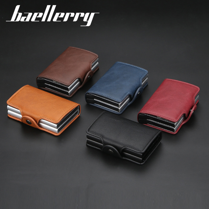 Fashion Pu Leather Prevents Automatic Sliding Credit Card Wallet Card Case