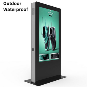 OEM Outdoor Floor Standing Waterproof Display Advertising Digital Signage Touch Screen Lcd Ip65 High Brightness Totem Kiosk