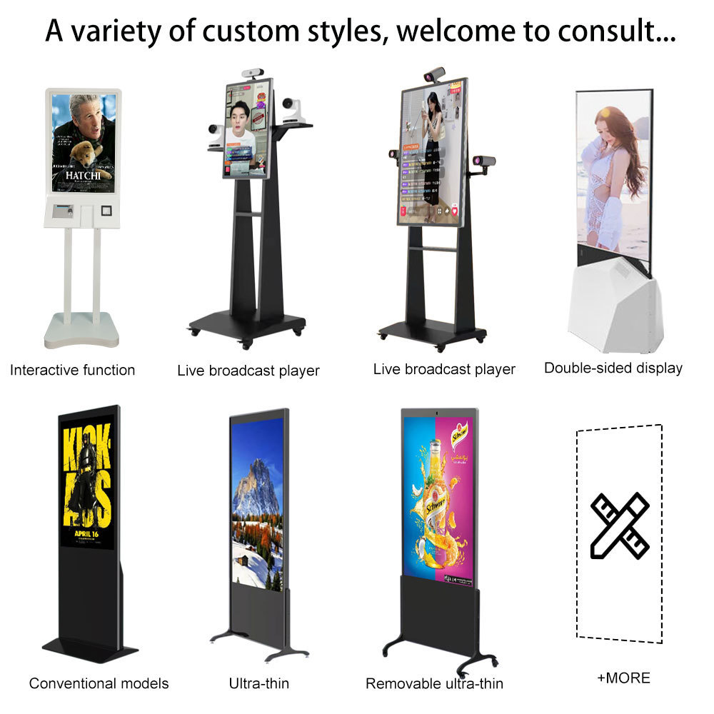 32/43/49/55 Inch Floor Standing Outdoor Indoor Electronic Totem Kiosk Touch Screen Digital Signage And Lcd Advertising Display