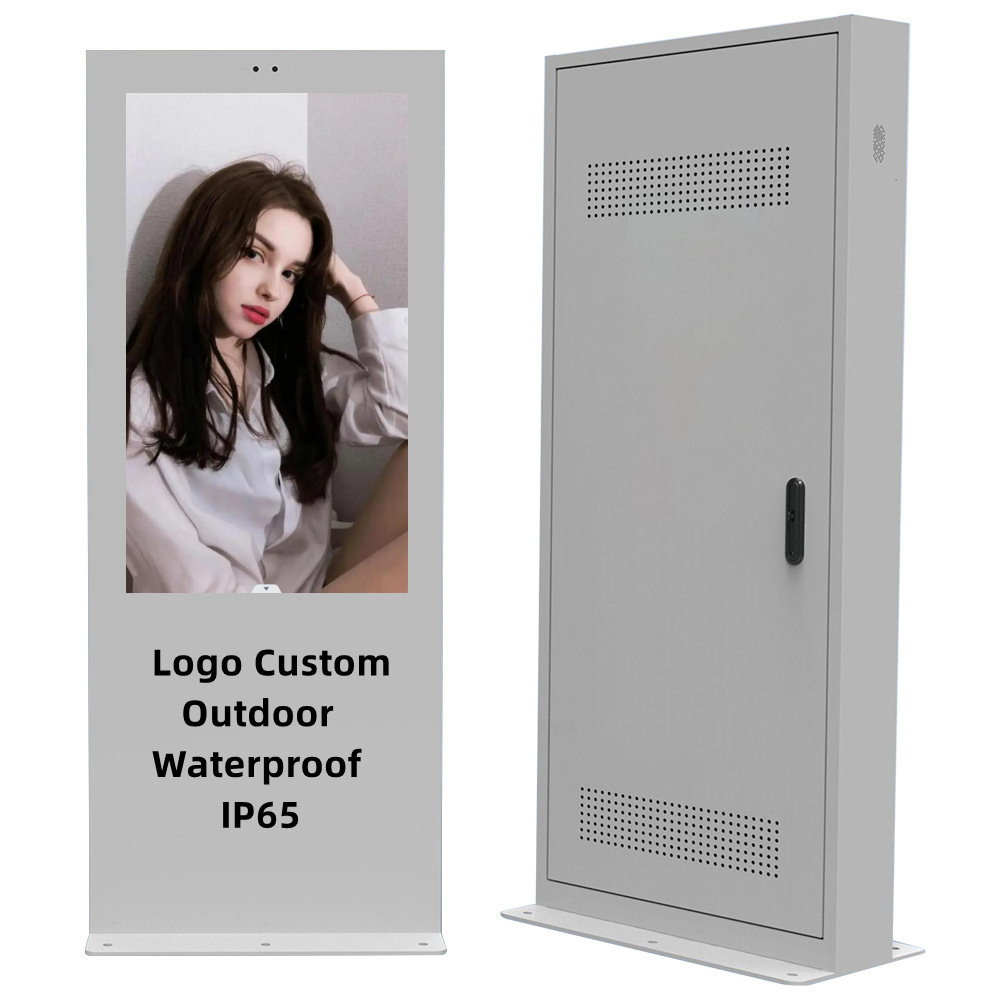 OEM Outdoor Floor Standing Waterproof Display Advertising Digital Signage Touch Screen Lcd Ip65 High Brightness Totem Kiosk