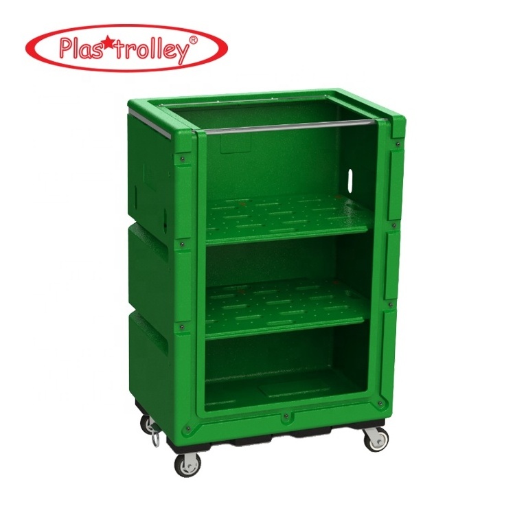 1200L High Quality Hospital Hotel Plastic Laundry Truck Cart Tall Cage Trolley With Wheel