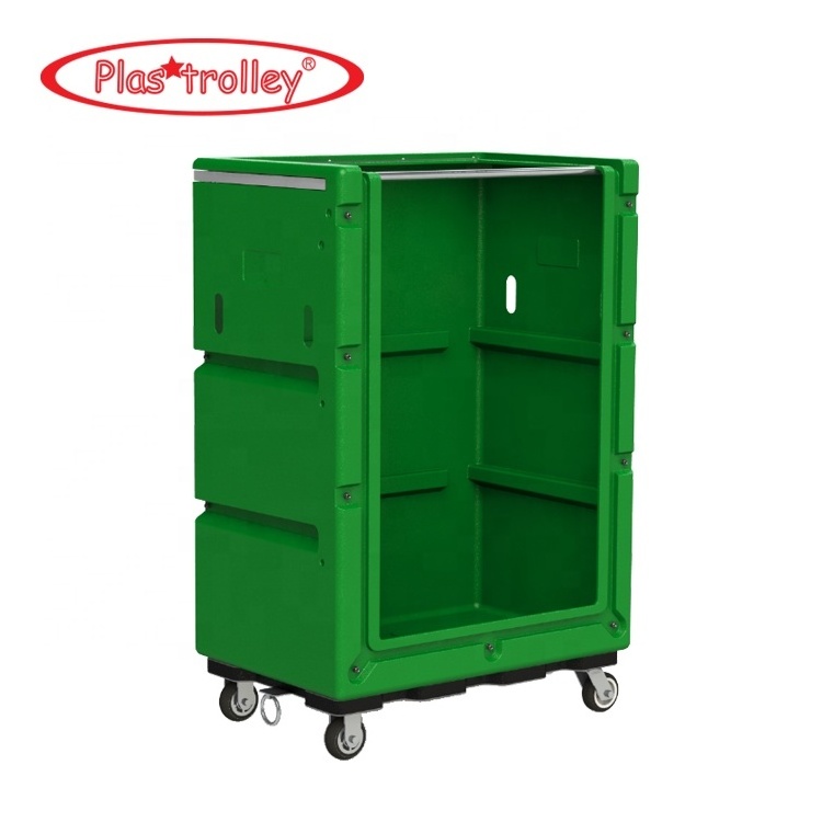 1200L High Quality Hospital Hotel Plastic Laundry Truck Cart Tall Cage Trolley With Wheel