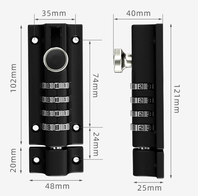 Password latch lock door waterproof and rust proof outdoor security anti-theft locker password lock