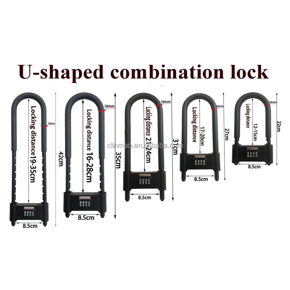 U-shaped lock series 4 digit combination lock U shaped Lock for Office Glass Door