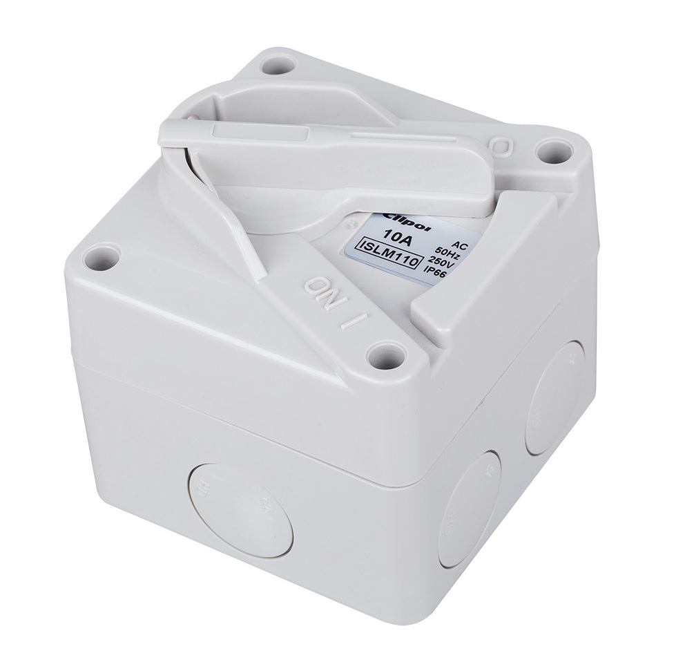 Weatherproof style Australia mini Isolating switch 1pole 10A SAA mini isolating switch lockable 56 series isolator switch