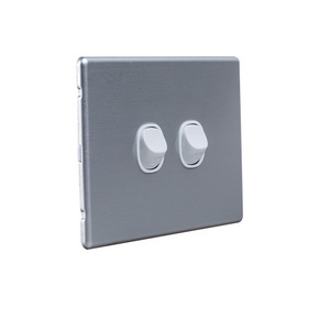 SAA approval 2 gang lighting switch  Australia  Slimline Two gang two way switch with Alu cover