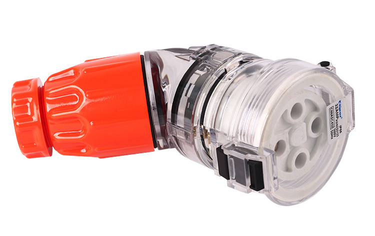 SAA RCM Australia IP66 Waterproof 500V 32A 56ASC432 Industrial Angle Socket & Connector Power Extension Socket