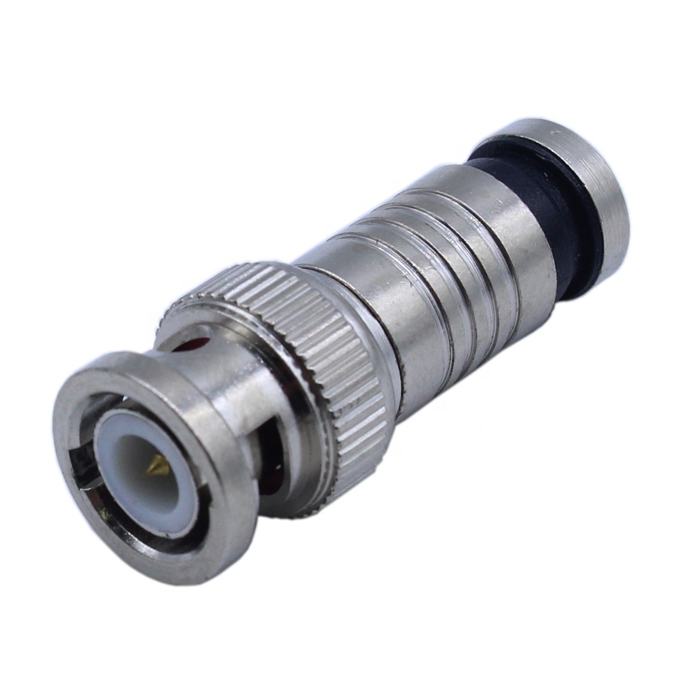 High Quality CCTV  Coaxial Cable Plug Solderless RG59 RG6 BNC Male Crimp Connector