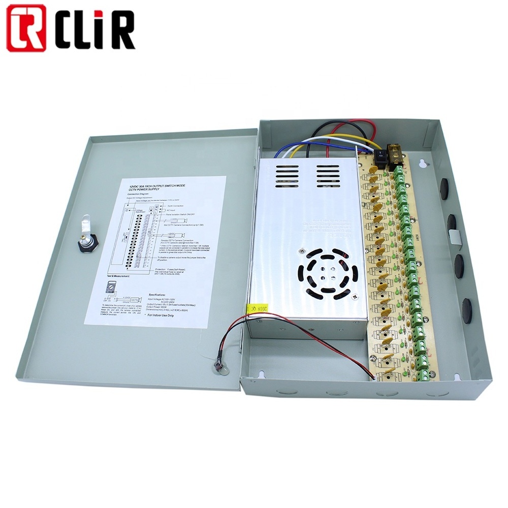 20A 30A amps Switching SMPS Units Price Self distributed DC 12V Open 20amps White Metal Camera CCTV Power Supply Box For CCTV