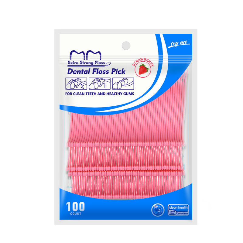 Portable Dental Floss Picks, Tooth Picks, Eco-Friendly High Toughness Biodegradable Floss Sticks Individual Package