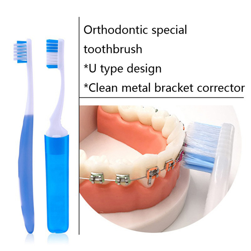 Portable Orthodontic Toothbrush Kit for Orthodontic Patient Orthodontic Care Kit for Braces Interdental Brush Dental Wax Dental