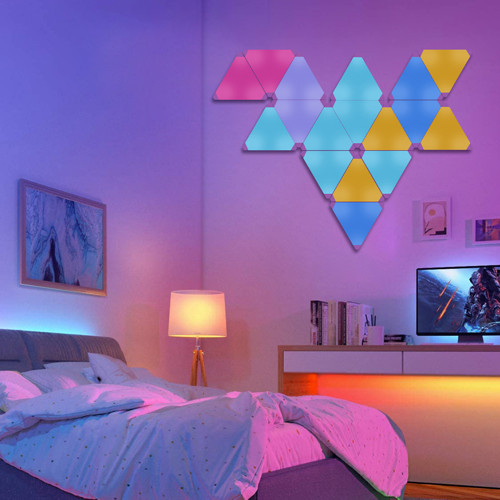 Triangle led Light Panel Smart for e-sports sync music RGB PXIEL DIY connecting