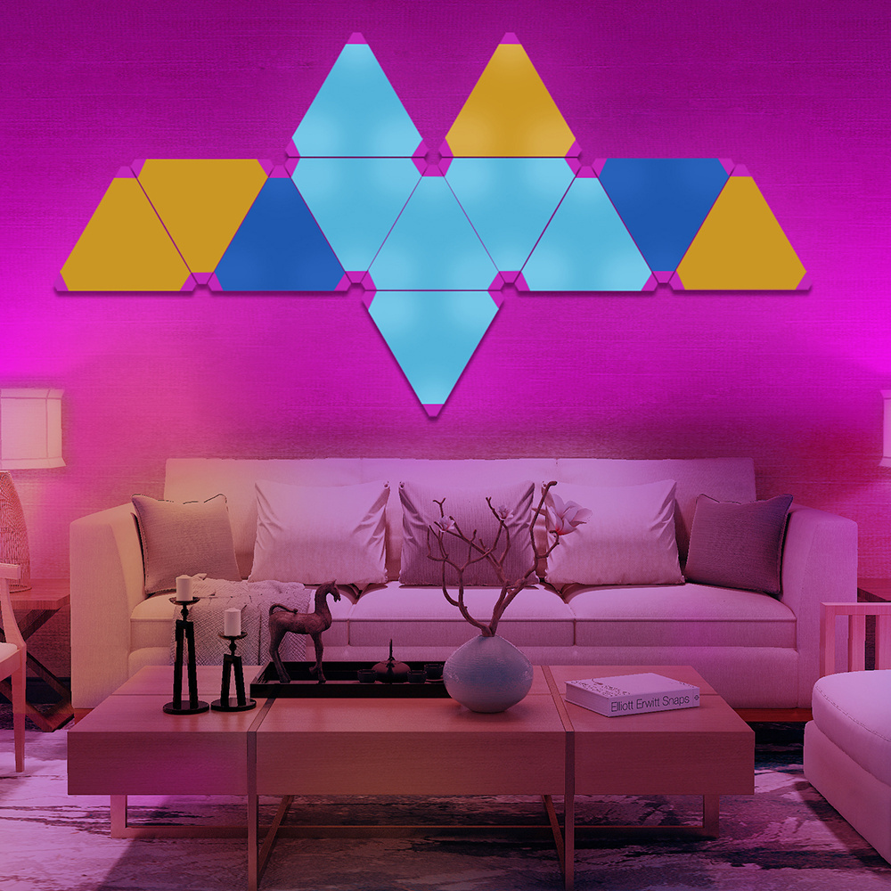 Triangle Lights Panels Smart LED Light Panel Smart Control Game Sync RGB Voice Control Triangle Wall Light