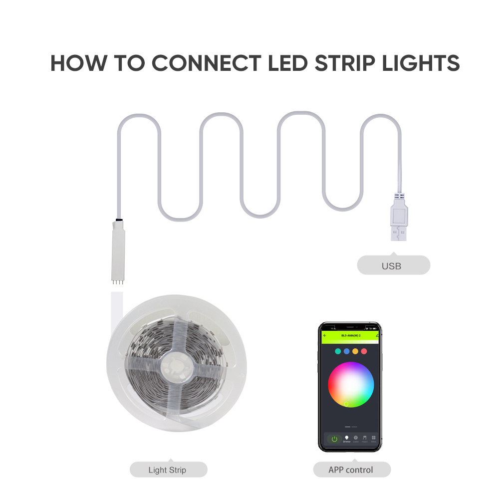 CL Lighting E-commerce Supplier Custom Flexible Voice Activated Alexa Dc 5v Usb Rgb Led Smart Strip Lights