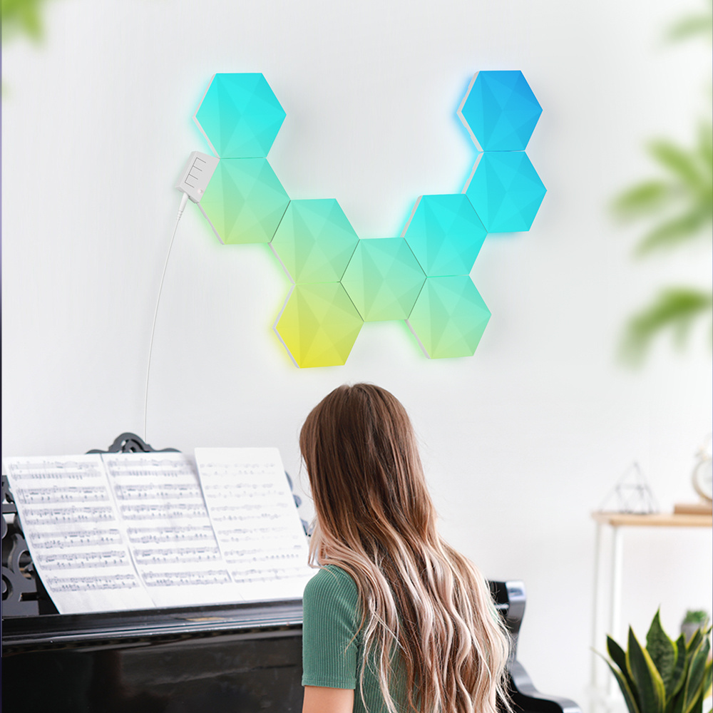 CL Lighting E-commerce Supplier Smart Led Wall Panels Wifi Hexagon Rgb Magic Color Lights for Gaming Room