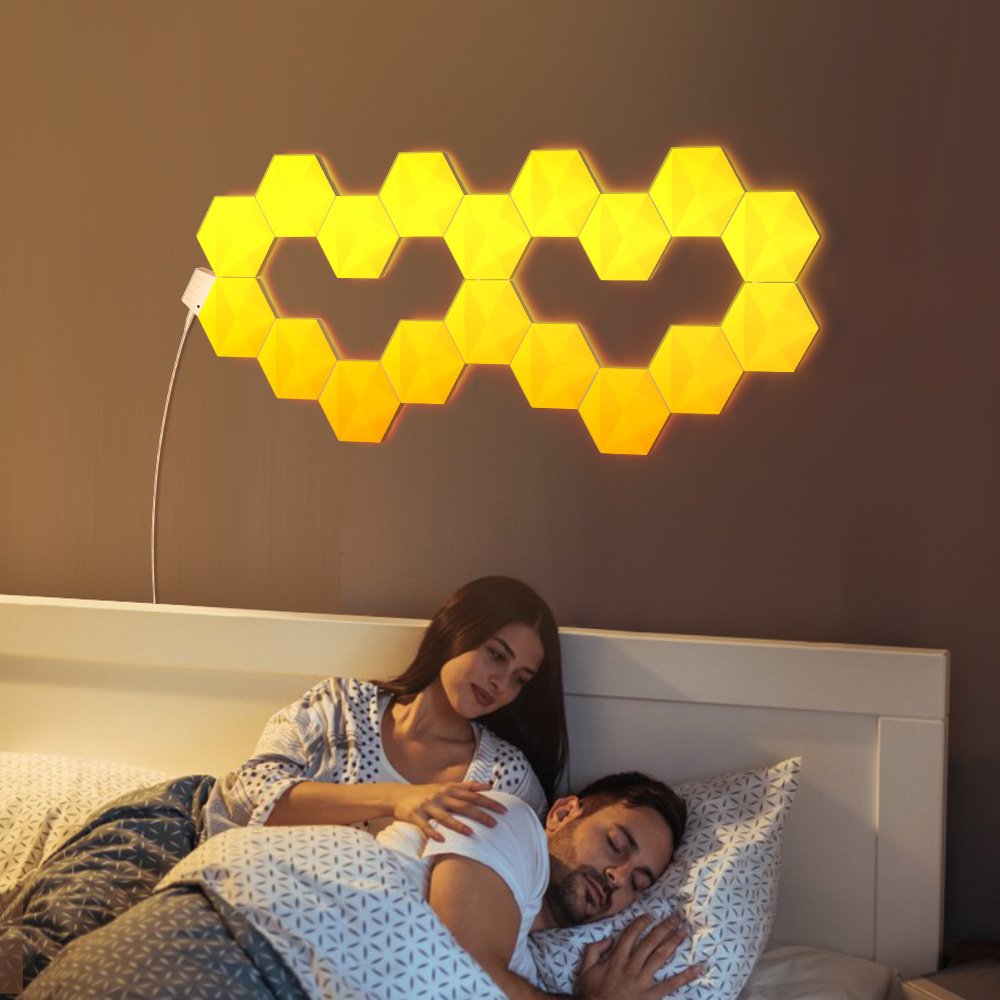 CL Lighting E-commerce Supplier Rgb Magic Color Smart Led Hexagon Wall Lights Panels Wifi for Living Room