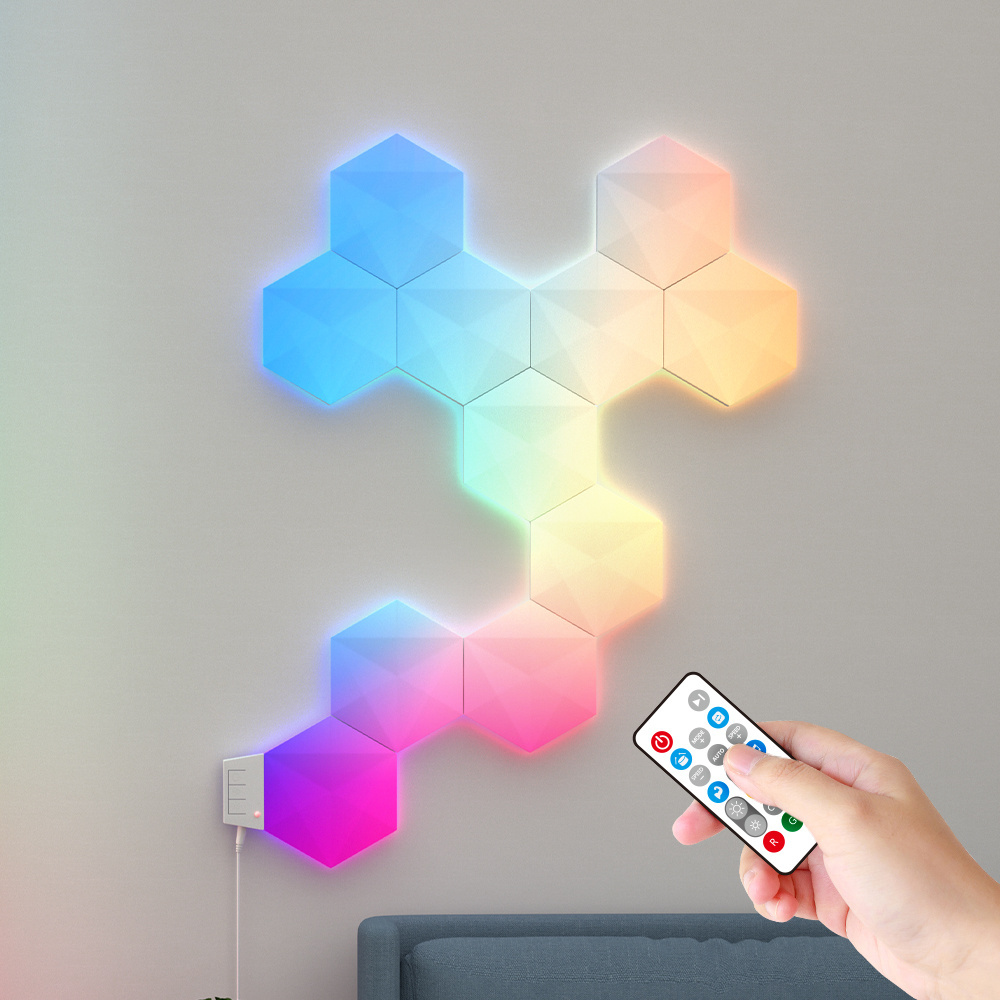 CL Lighting E-commerce Supplier Rgb Magic Color Smart Led Hexagon Wall Lights Panels Wifi for Living Room