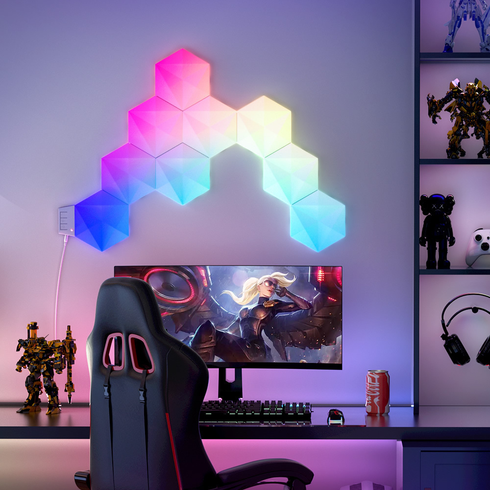 CL Lighting OEM ODM Smart Control Multi Color Diy Rgb Magic Color Hexagonal Gaming Led Lights