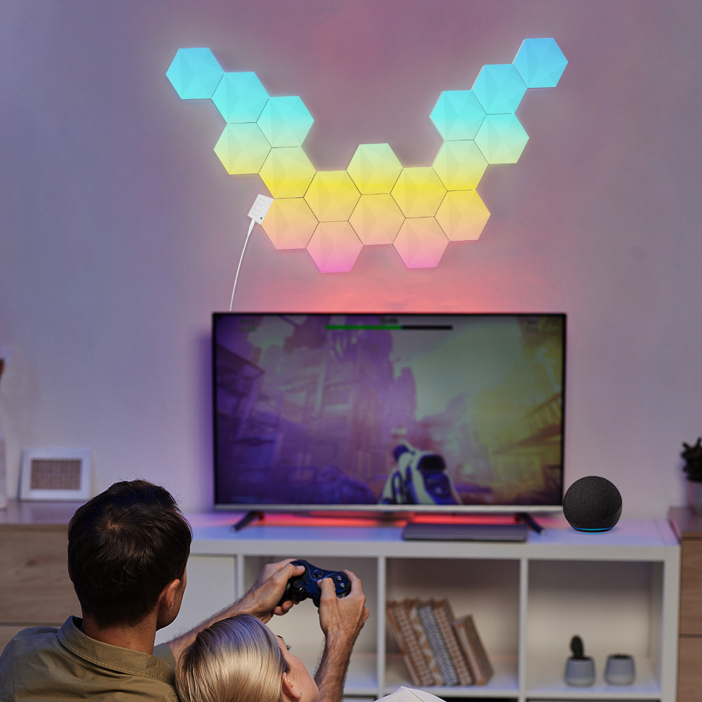 CL Lighting E-commerce Supplier Smart Led Wall Panels Wifi Hexagon Rgb Magic Color Lights for Gaming Room