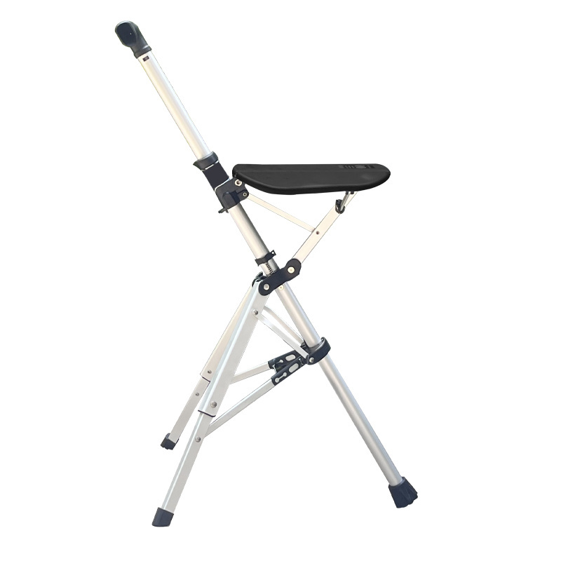 High Quality Walking Stick With Seat Adjustable Elderly Crutch Chair With Stool