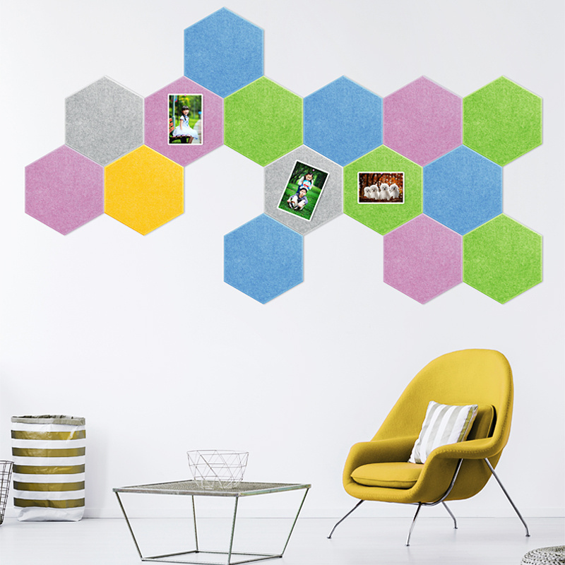 Clocell Free Sample Panel Absorber Board 3d Wall Felt Soundproof Decorative Hexagon board 100%Polyester Fiber Acoustic Panels