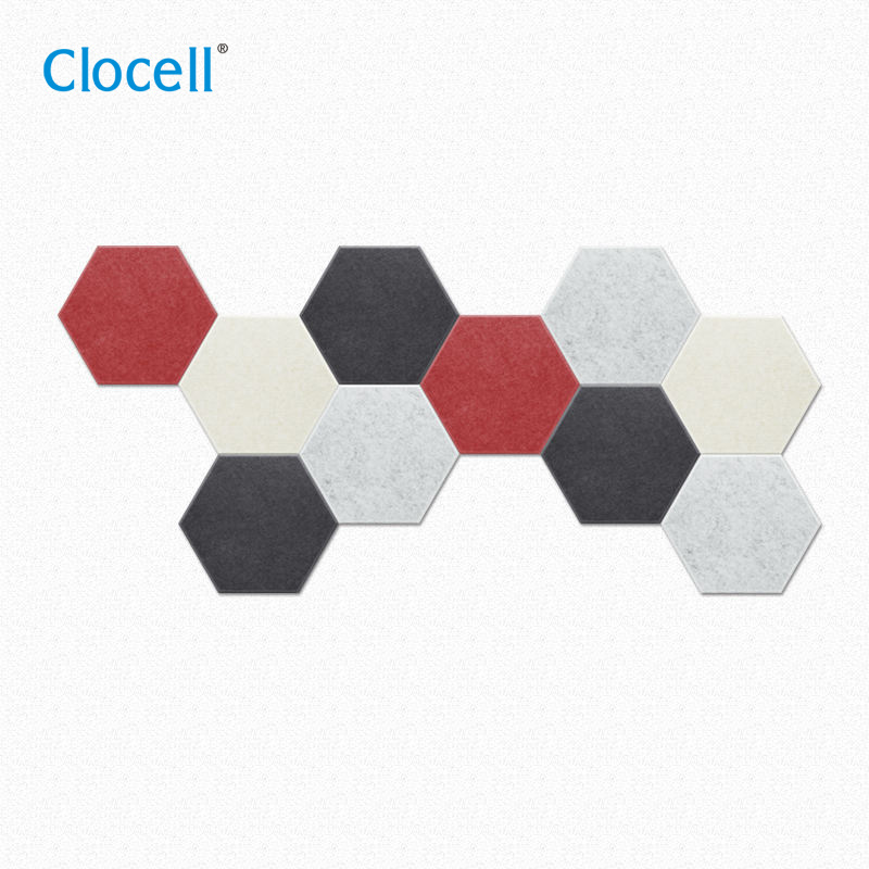 Clocell Free Sample Panel Absorber Board 3d Wall Felt Soundproof Decorative Hexagon board 100%Polyester Fiber Acoustic Panels