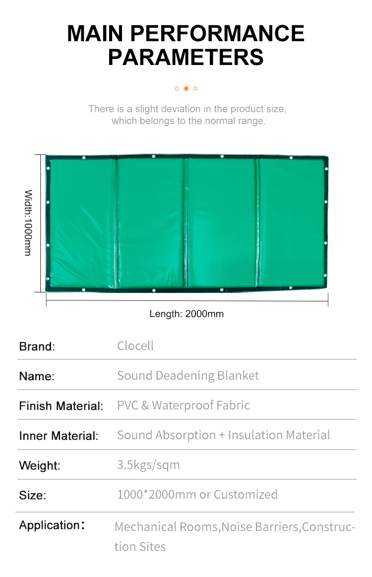 Clocell Acoustic Blanket Sound Barrier Acoustic Curtains Sound Proof Curtains Acoustic Sound Blanket For Soundproof